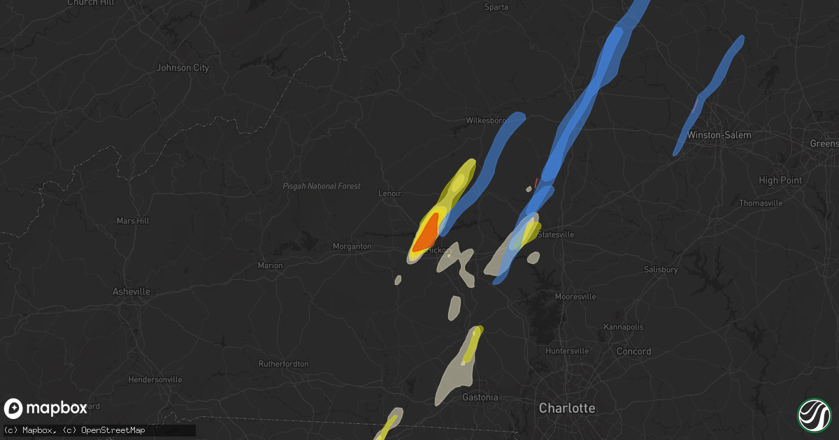 Hail map in Granite Falls, NC on May 26, 2022