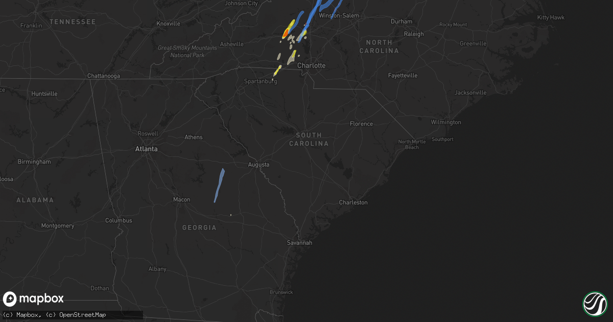 Hail map in South Carolina on May 26, 2022