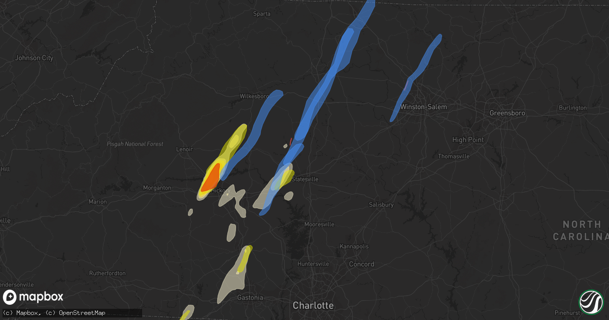 Hail map in Statesville, NC on May 26, 2022