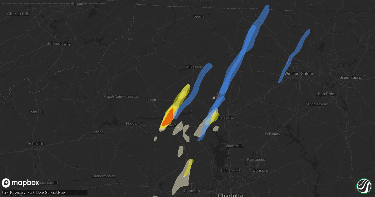 Hail map in Taylorsville, NC on May 26, 2022