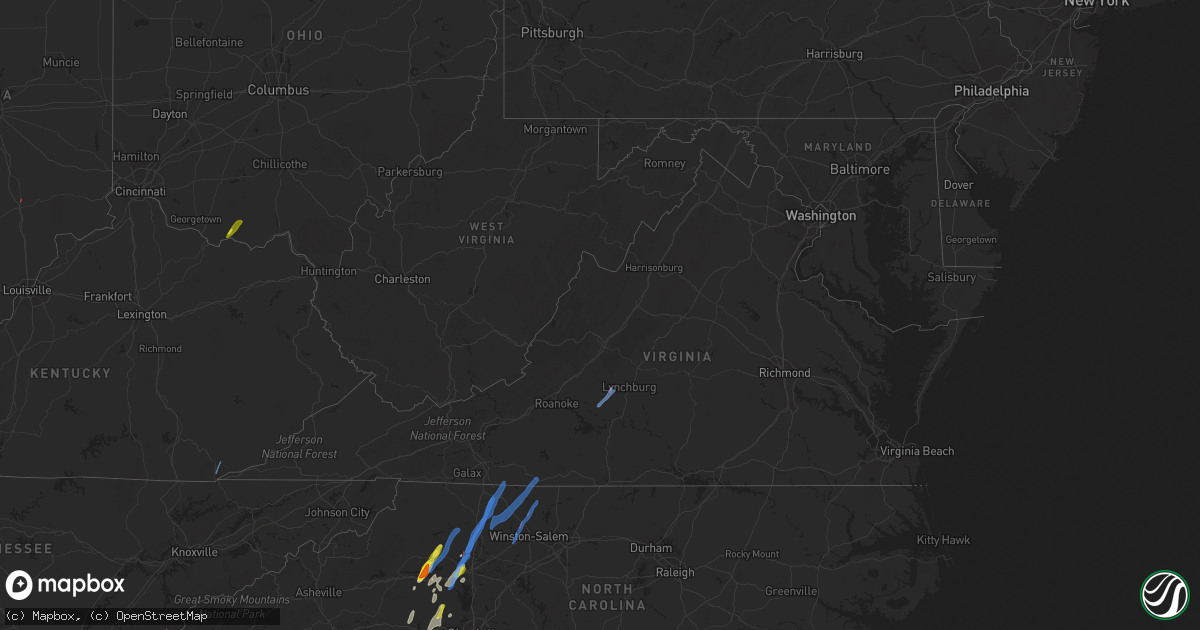 Hail map in Virginia on May 26, 2022