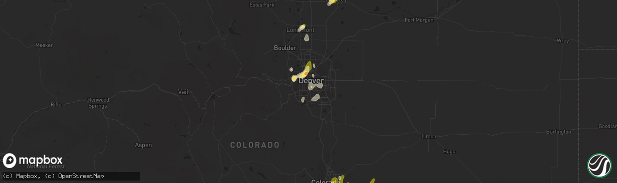Hail map in Englewood, CO on May 26, 2023