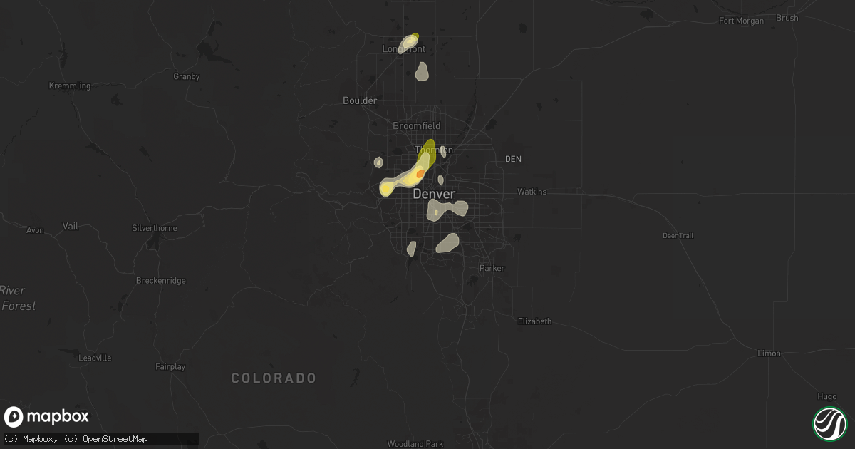 Hail map in Englewood, CO on May 26, 2023