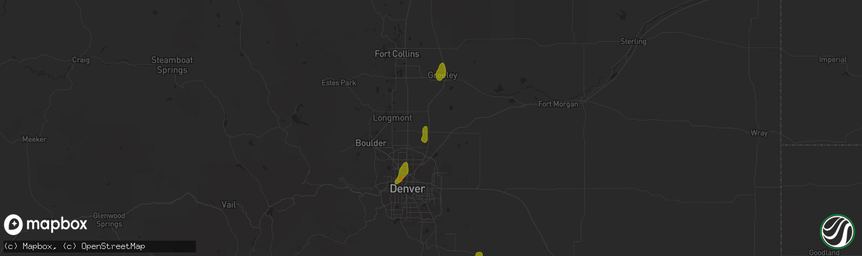 Hail map in Fort Lupton, CO on May 26, 2023
