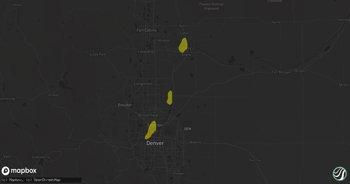 Hail map in Fort Lupton, CO on May 26, 2023