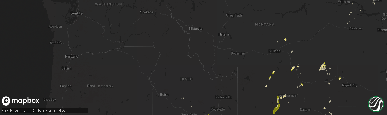 Hail map in Idaho on May 26, 2023