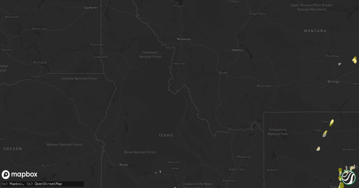 Hail map in Idaho on May 26, 2023