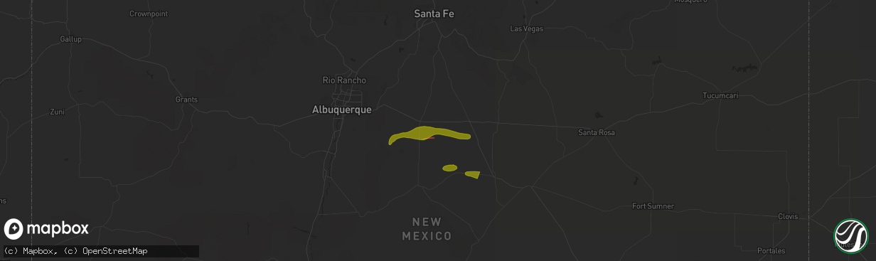Hail map in Moriarty, NM on May 26, 2023