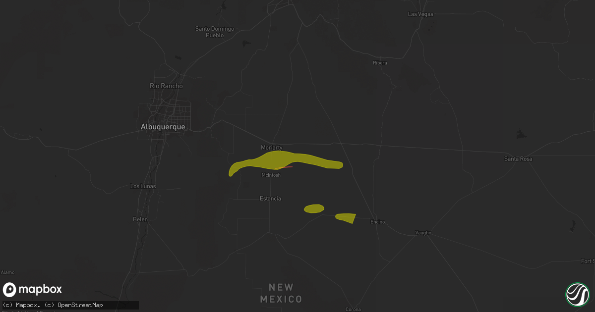 Hail map in Moriarty, NM on May 26, 2023