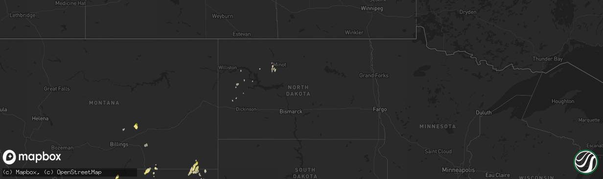 Hail map in North Dakota on May 26, 2023