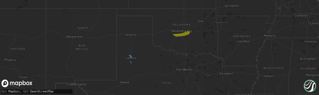 Hail map in Oklahoma on May 26, 2023
