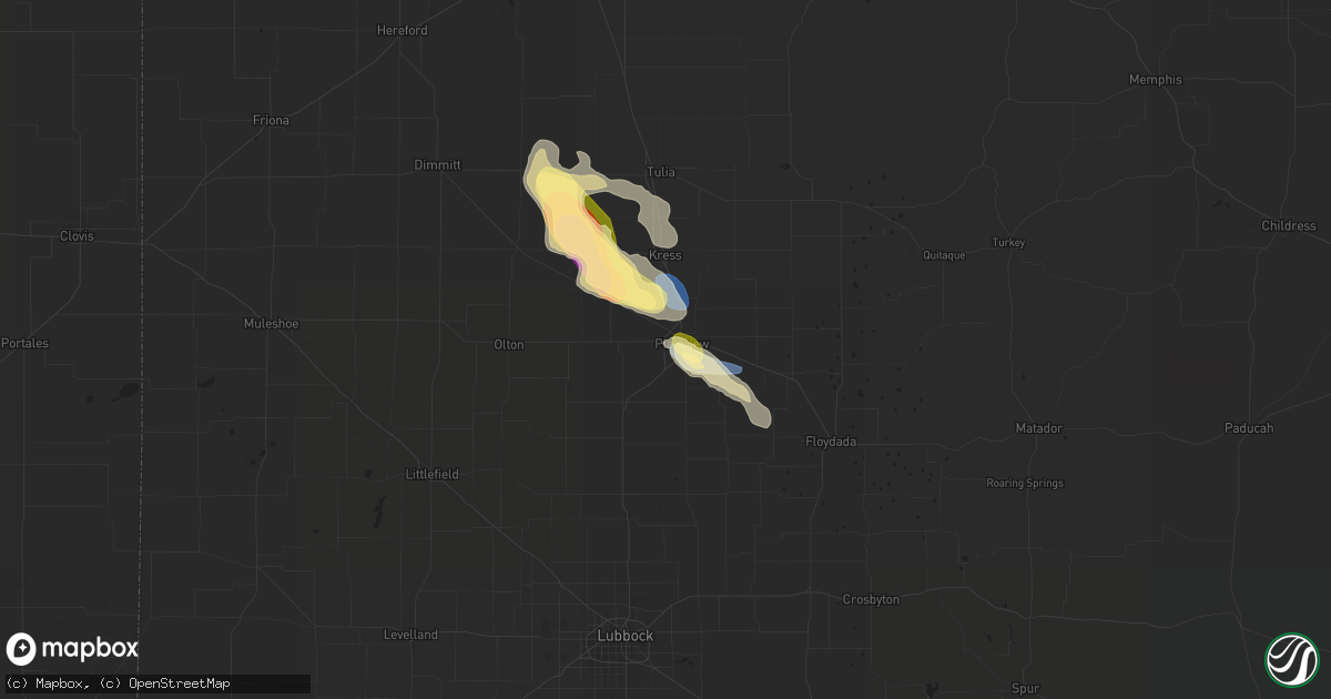 Hail map in Plainview, TX on May 26, 2023