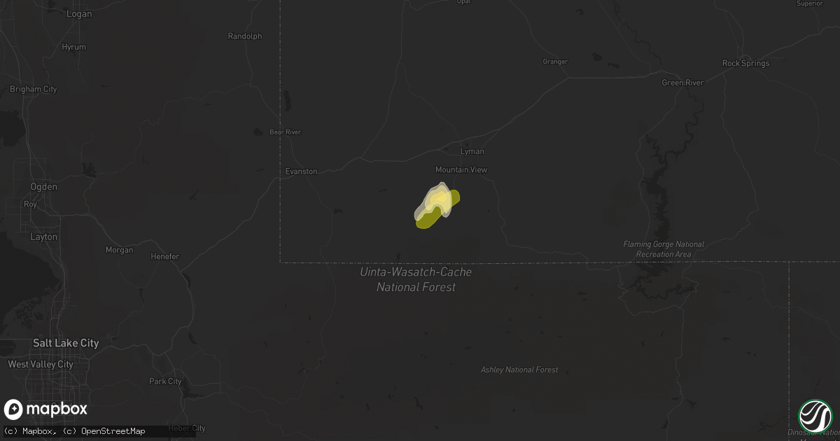 Hail map in Robertson, WY on May 26, 2023