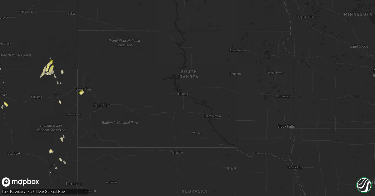 Hail map in South Dakota on May 26, 2023