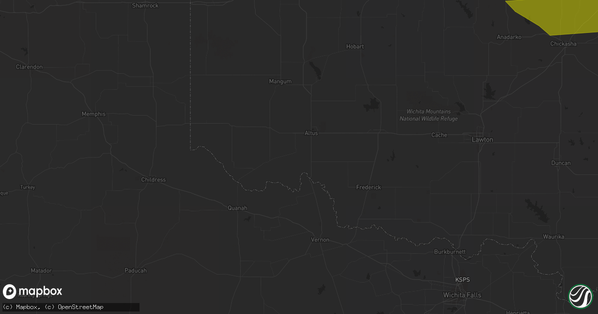 Hail map in Tecumseh, OK on May 26, 2023