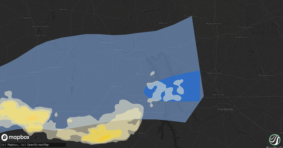 Hail map in Benton, KY on May 26, 2024