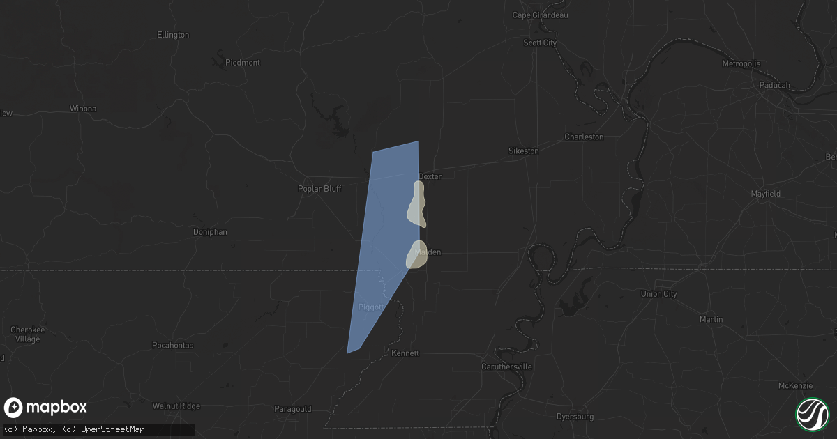 Hail map in Bernie, MO on May 26, 2024