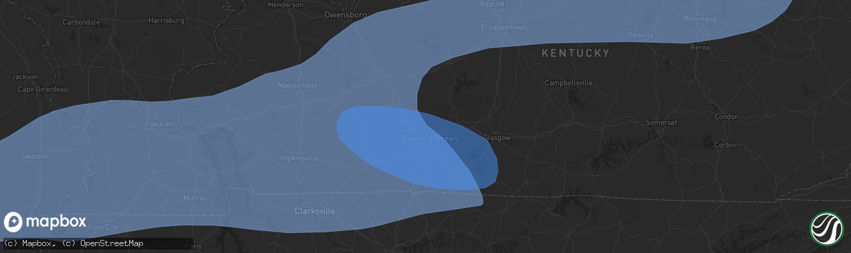 Hail map in Bowling Green, KY on May 26, 2024