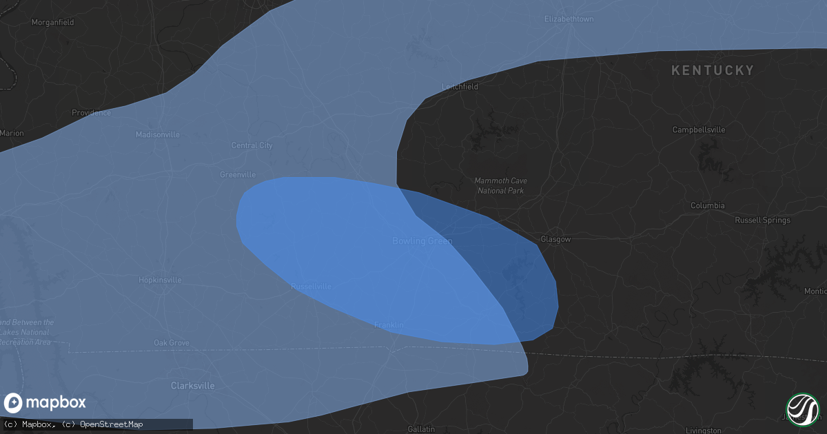 Hail map in Bowling Green, KY on May 26, 2024