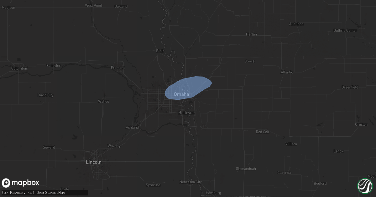 Hail map in Council Bluffs, IA on May 26, 2024