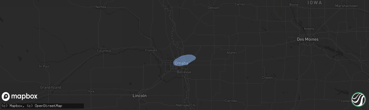 Hail map in Crescent, IA on May 26, 2024