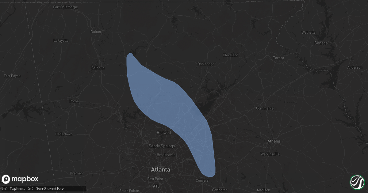 Hail map in Cumming, GA on May 26, 2024