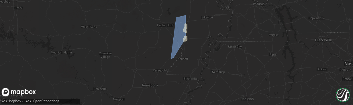 Hail map in Greenway, AR on May 26, 2024