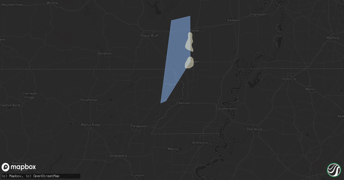 Hail map in Greenway, AR on May 26, 2024