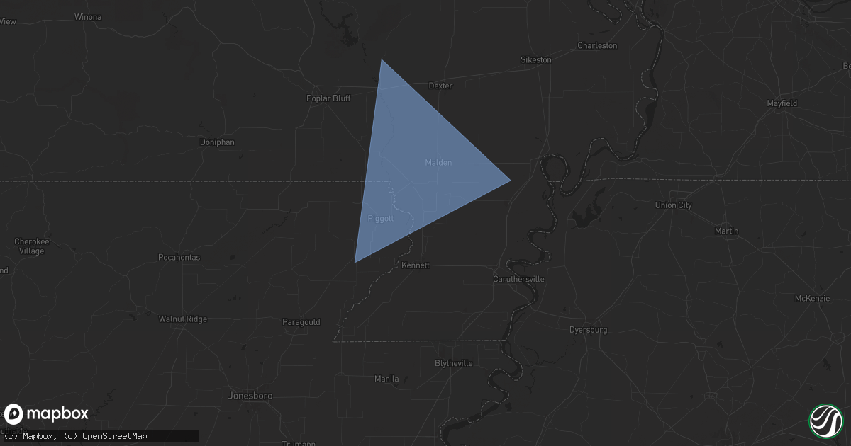 Hail map in Holcomb, MO on May 26, 2024
