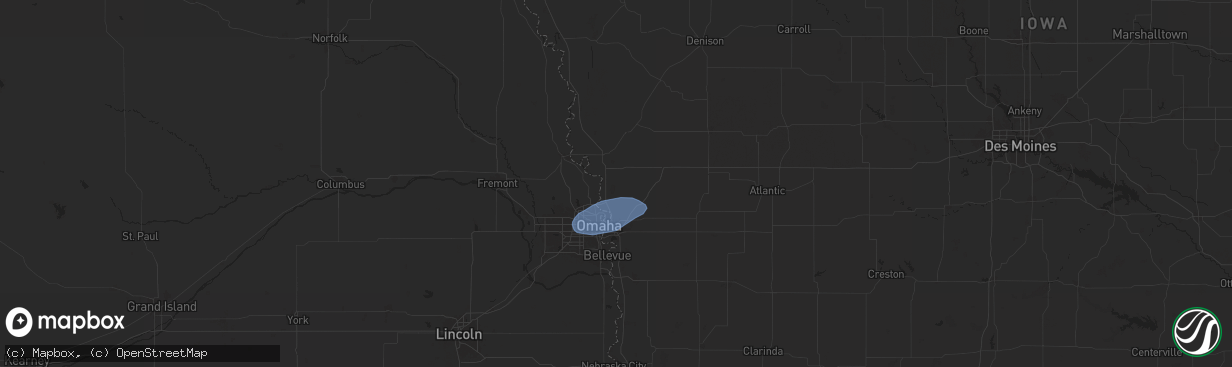 Hail map in Honey Creek, IA on May 26, 2024