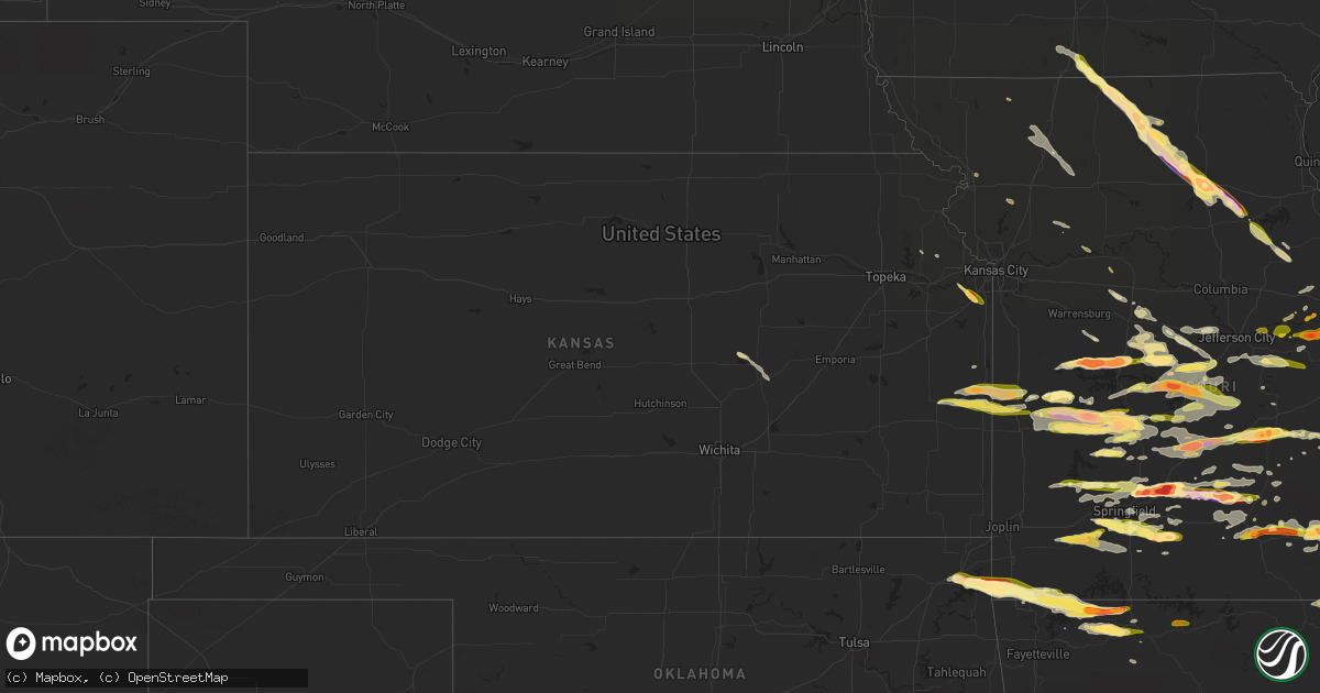 Hail map in Kansas on May 26, 2024