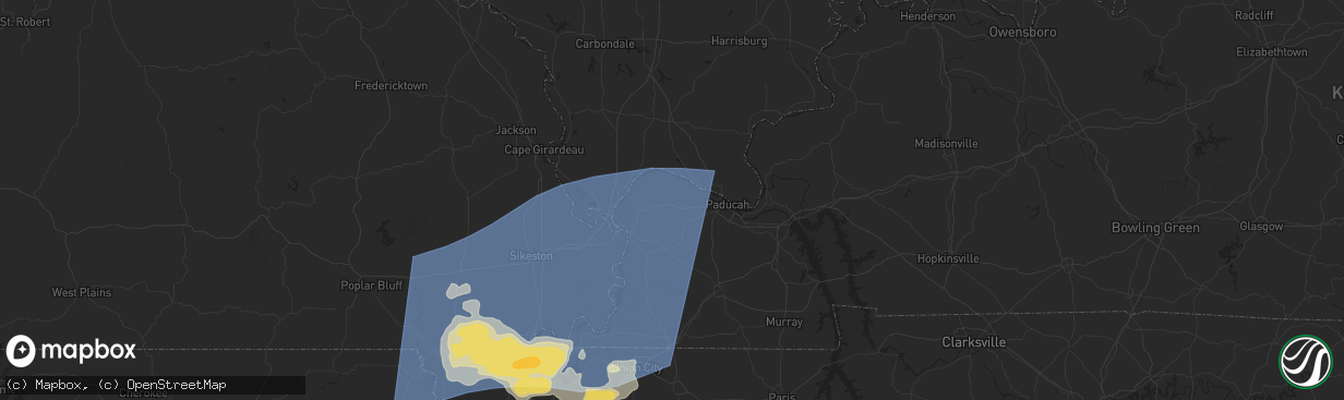 Hail map in Kevil, KY on May 26, 2024