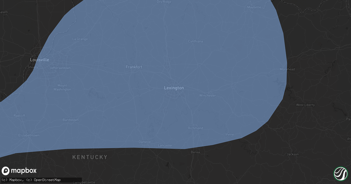 Hail map in Lexington, KY on May 26, 2024