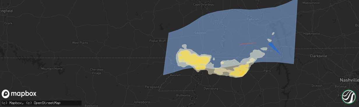 Hail map in Malden, MO on May 26, 2024