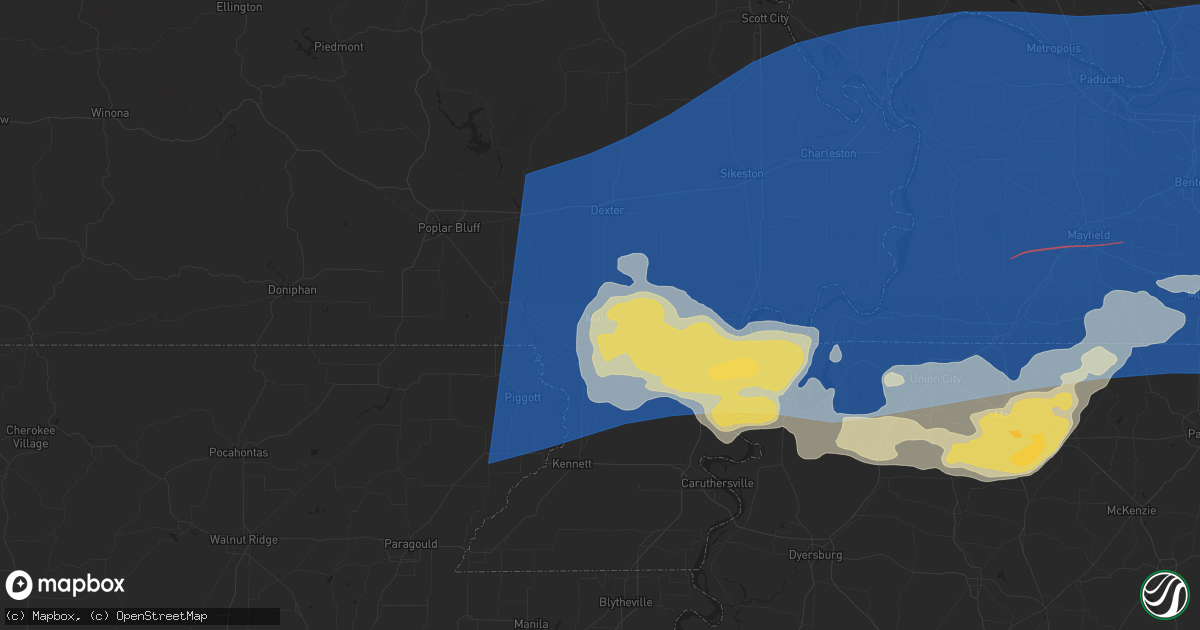 Hail map in Malden, MO on May 26, 2024
