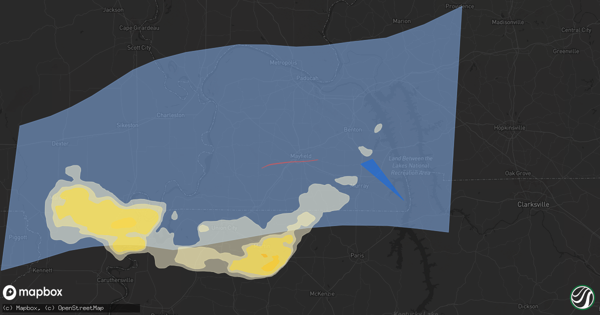 Hail map in Mayfield, KY on May 26, 2024