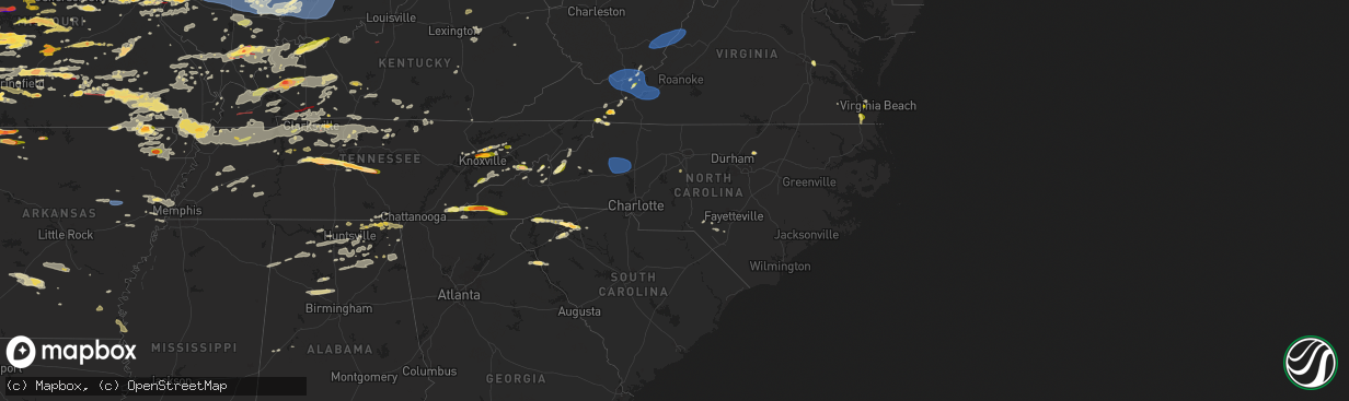 Hail map in North Carolina on May 26, 2024