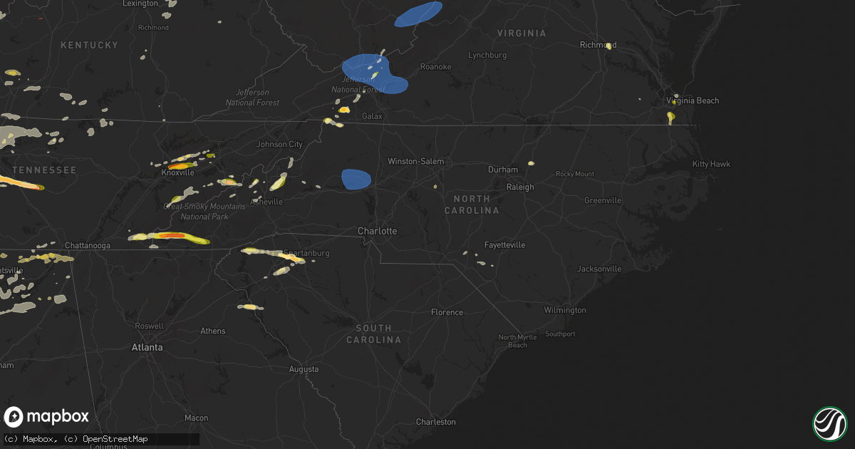 Hail map in North Carolina on May 26, 2024