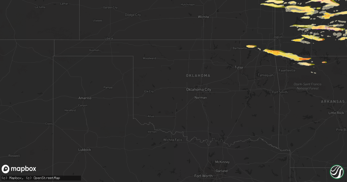 Hail map in Oklahoma on May 26, 2024