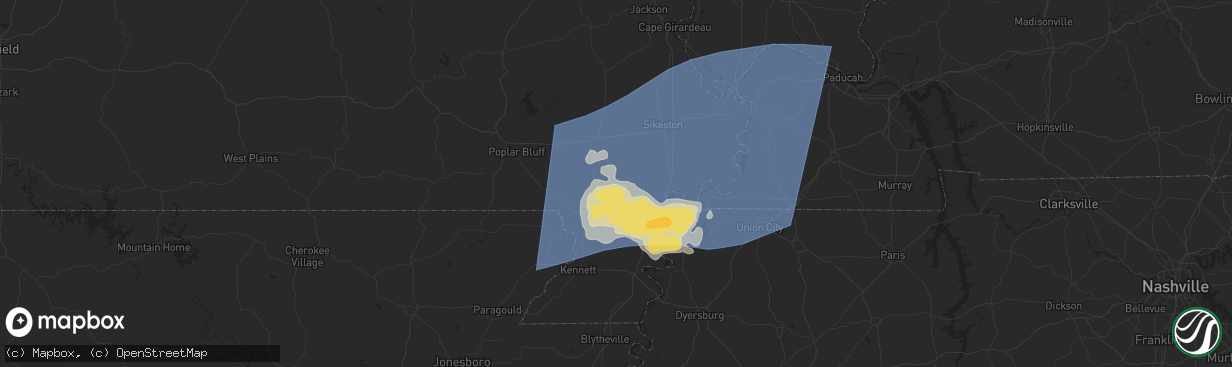 Hail map in Parma, MO on May 26, 2024