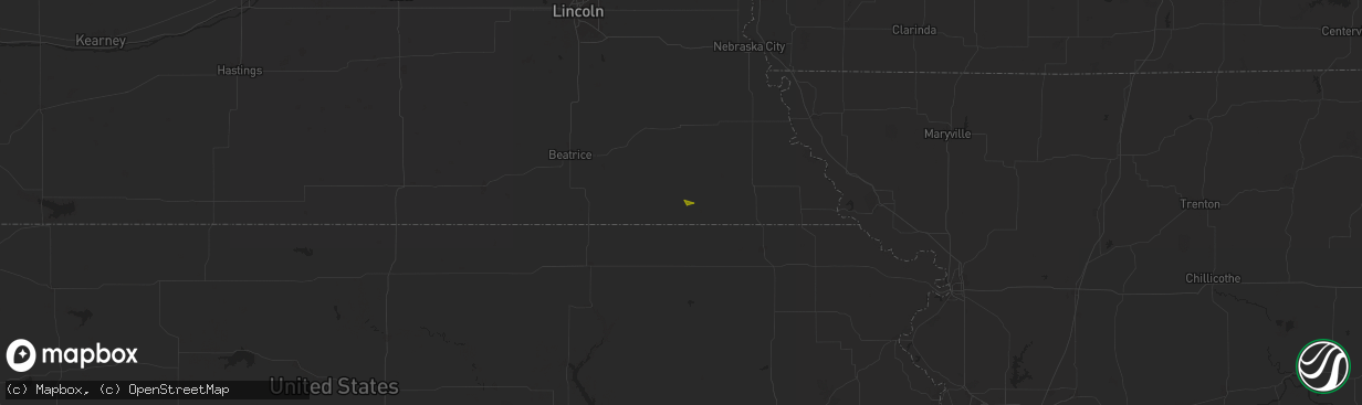 Hail map in Pawnee City, NE on May 26, 2024