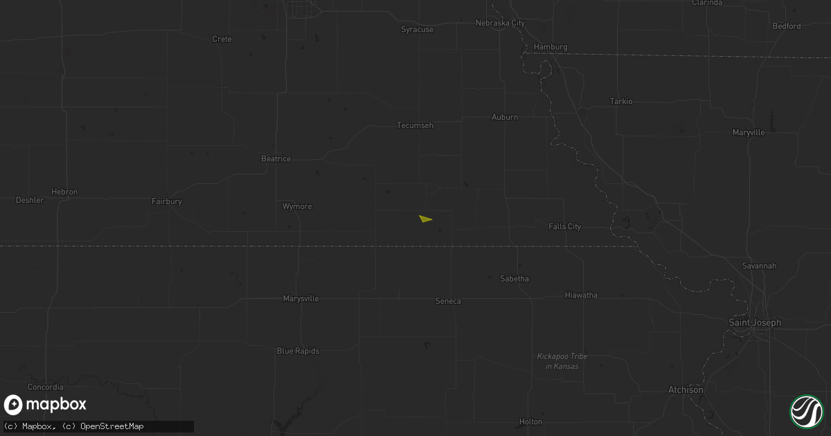 Hail map in Pawnee City, NE on May 26, 2024