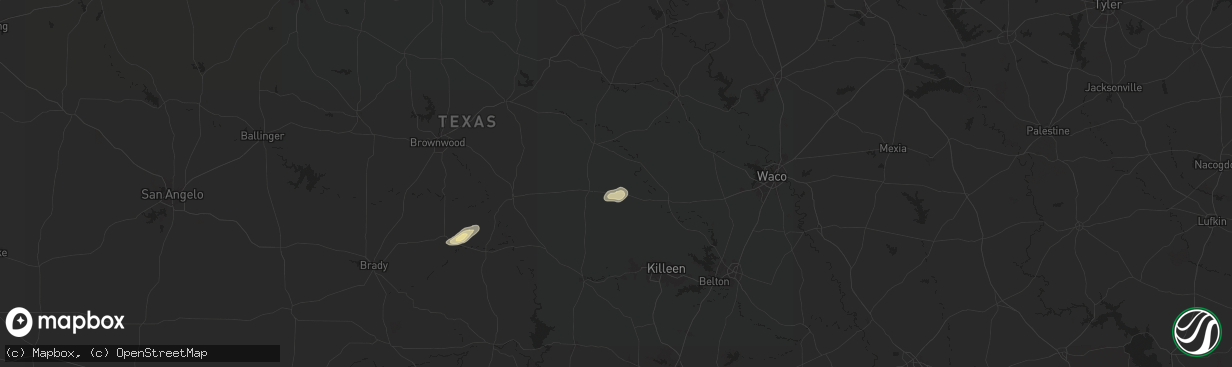 Hail map in Purmela, TX on May 26, 2024