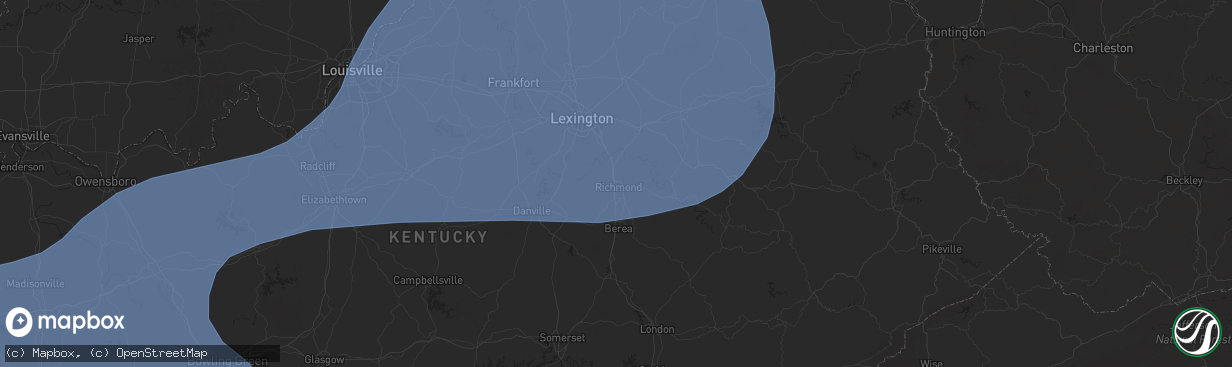 Hail map in Richmond, KY on May 26, 2024