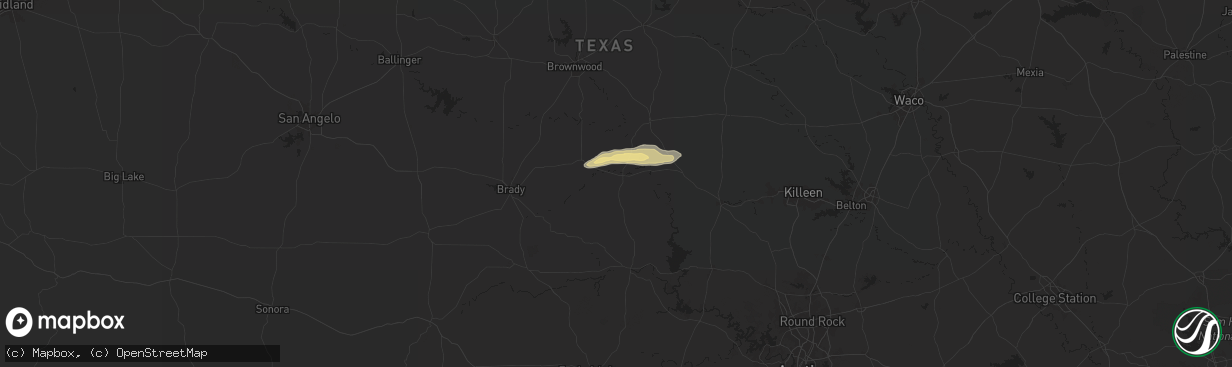 Hail map in San Saba, TX on May 26, 2024