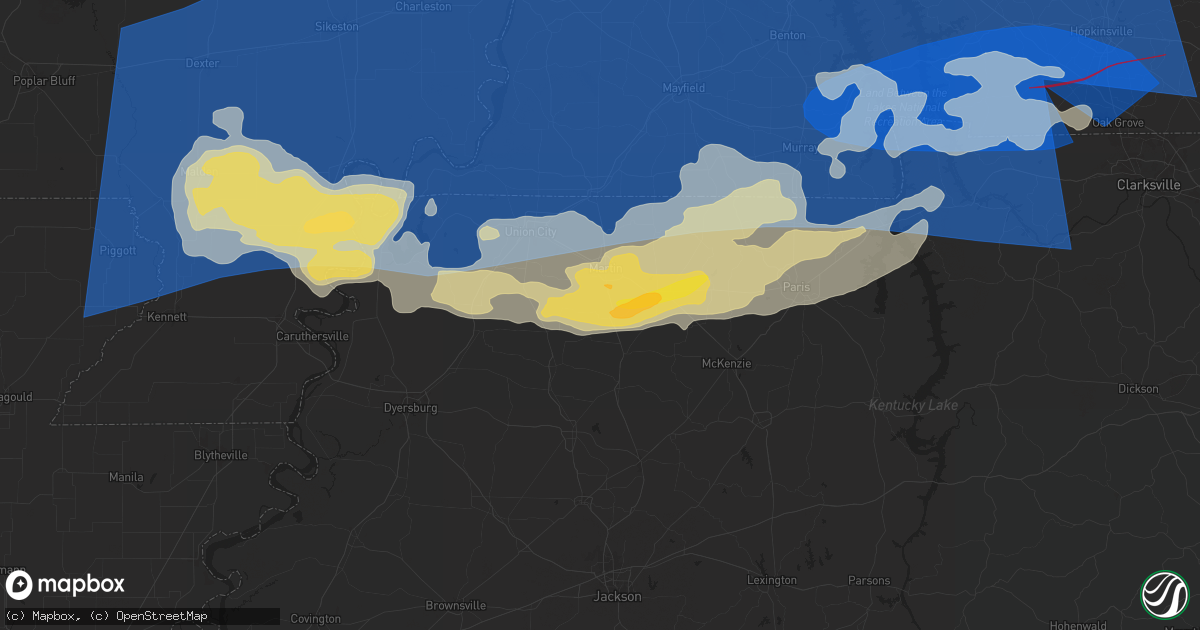 Hail map in Sharon, TN on May 26, 2024