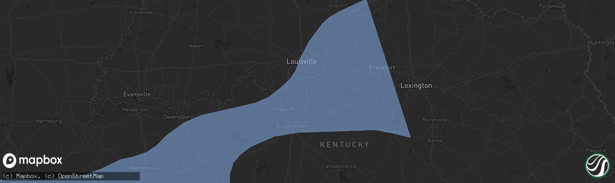 Hail map in Shepherdsville, KY on May 26, 2024