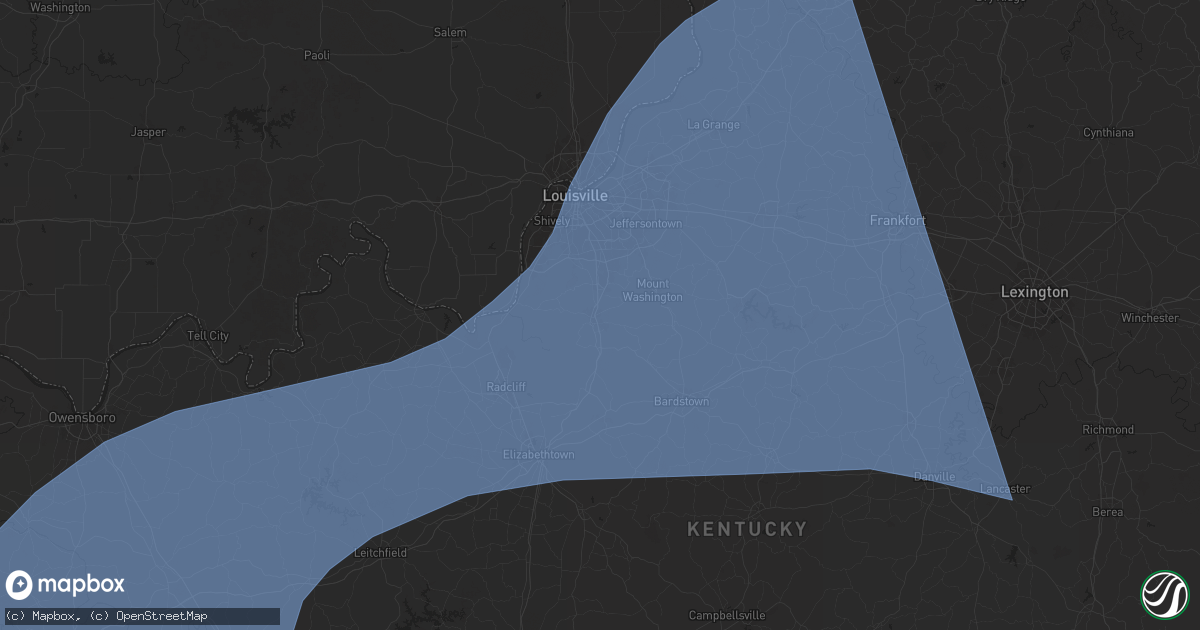 Hail map in Shepherdsville, KY on May 26, 2024