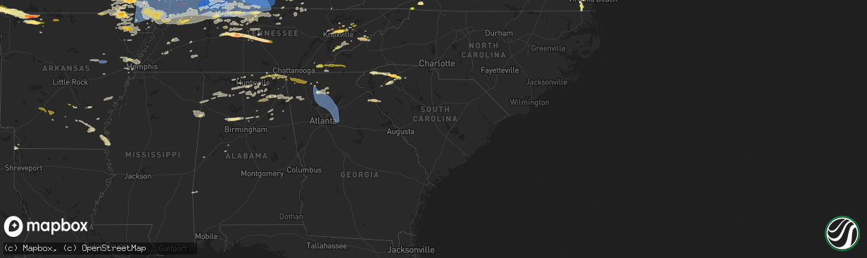 Hail map in South Carolina on May 26, 2024