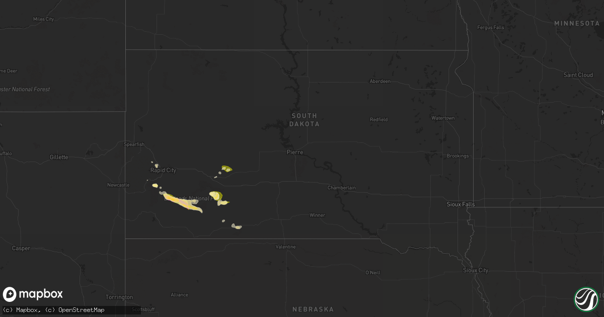 Hail map in South Dakota on May 26, 2024